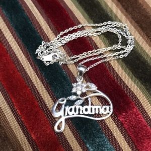 Necklace Grandma pendant on 18” 925 sterling silver chain, makes a great gift